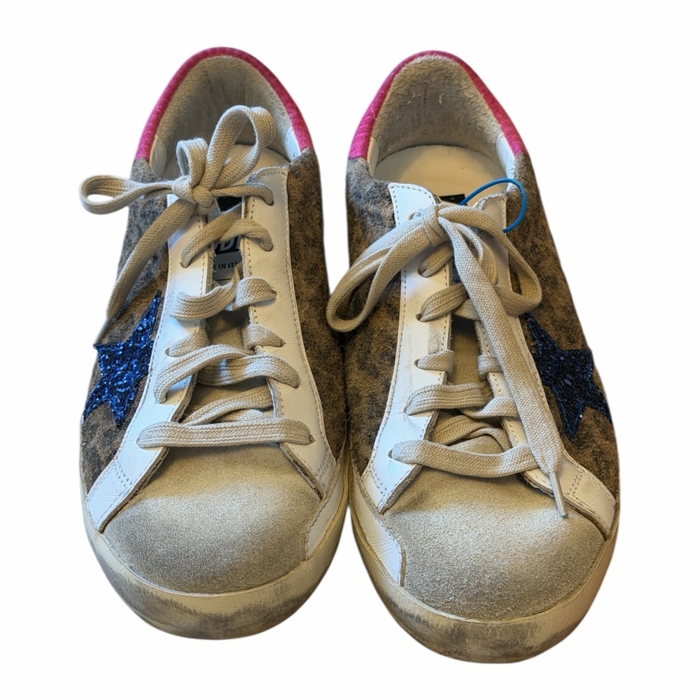 Golden Goose Superstar Leopard Print  Suede Low Tops - Picture 2 of 6